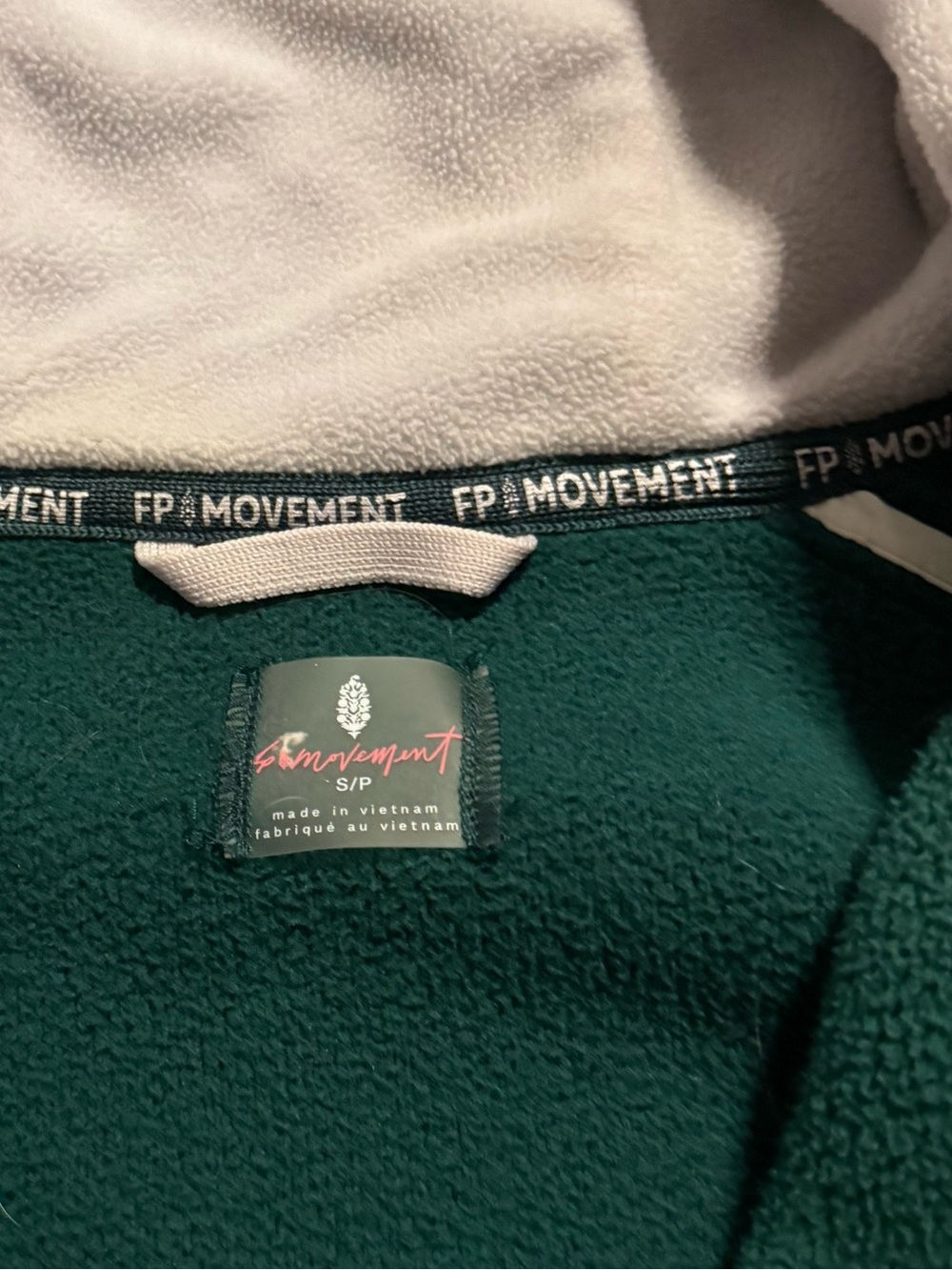 Free People Green & White Sherpa Zip Hoodie - Picture 6 of 6